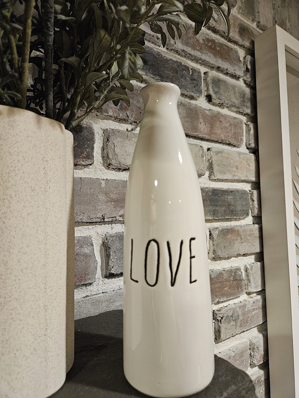 White Ceramic 'LOVE' Decorative Vase - Home Accents